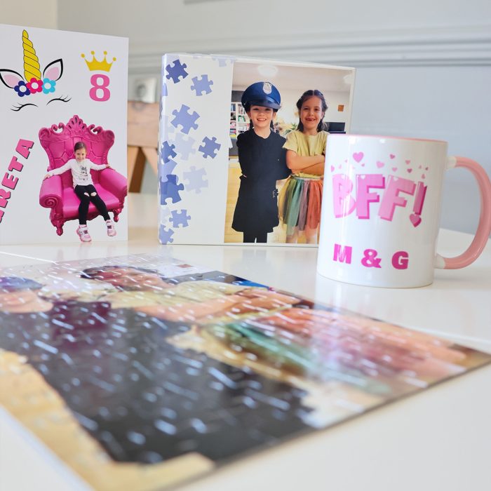 Perosnalizirane puzzle šalica i čestitka za BFF