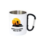 metalna šalica s karabinerom 3dcl bijela personalizirana